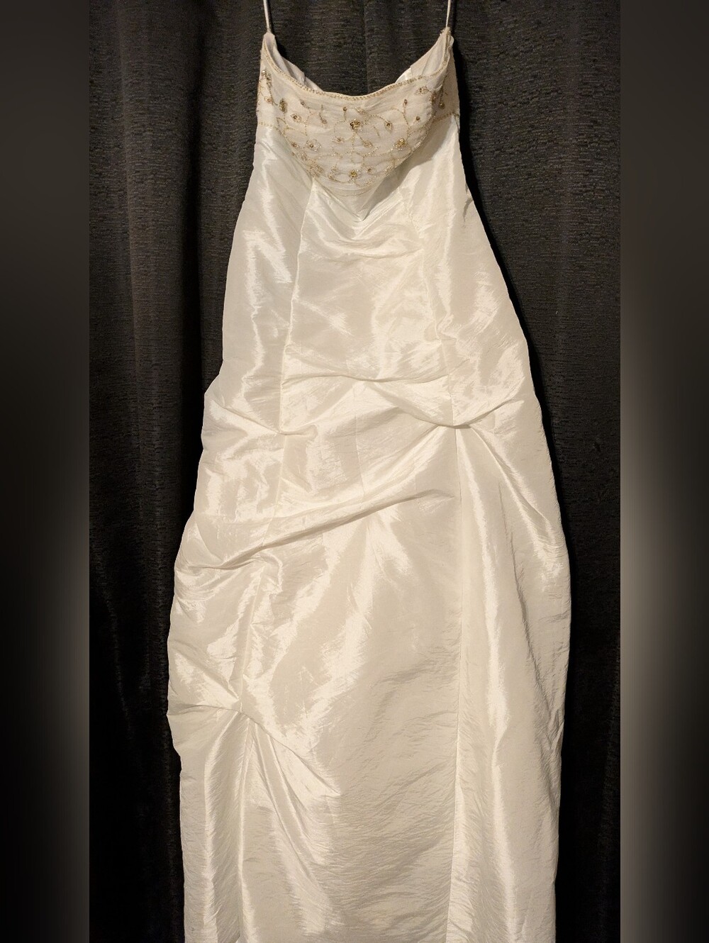 Cream And Gold Colored Wedding Dress